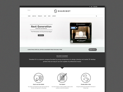 Website for Sharebot 3d print sharebot ui website