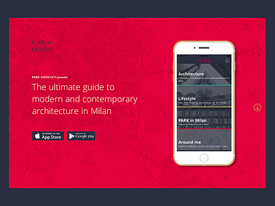 PARK Mapp coming soon architecture guide iphone map webdesign website