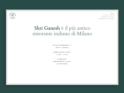 Shriganesh Milano indian milano restaurant webdesign website