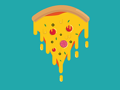 Pizza Slice crust debut food illustration illustrator pizza vector