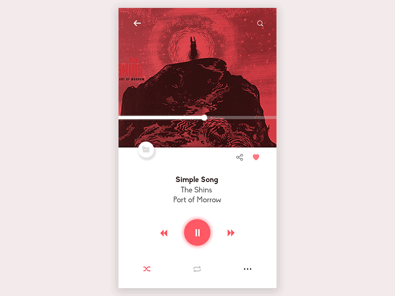 Music Player Queue Transition 009 animation clean dailyui gif icon interface minimal mockup music player ui user interface