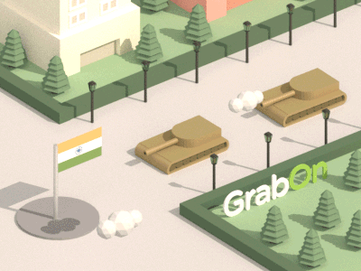 Republic Day Parade 3d airplane animation blender gif isometric low poly promo republic day tank video