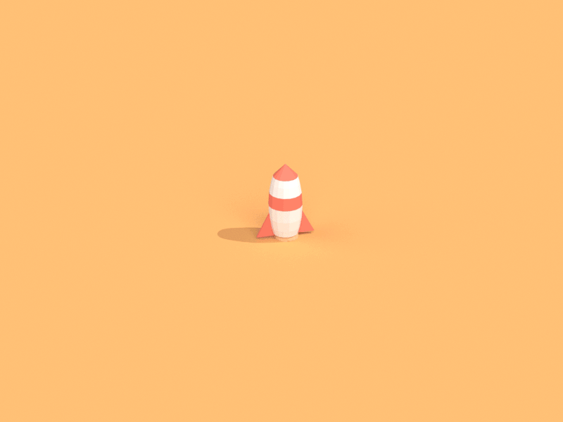 Low Poly Rocket Launch low poly rocket launch fire smoke 3d isometric vehicle animation