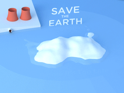 Earth Day Animation 3d animation factory fish fluid glacier iceberg isometric low poly sea smoke water