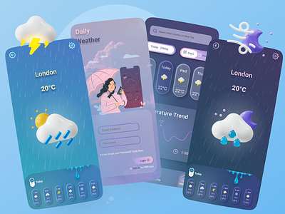 Weather App design mobileapp ui weather weatherapp weatherdaily weathermobile web