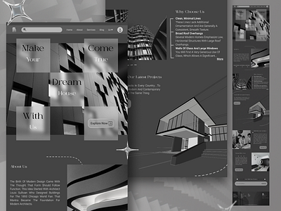 Architectural Studio Website architect architectura architecturastudio architecturawebsite architectweb blackandwhite design figma graystyle landingpage minimal minimaldesign minimalwebsite ui web webdesign