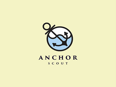 Anchor Scout anchor art branding color creative design flat icon illustration logo logo 2d logo a day logotype scout type typogaphy vector