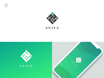 Anjez Logo app arabic art branding color colour creative design flat gradient icon illustration logo logo 2d logo a day logo design logotype type typogaphy vector