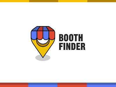 Booth Finder Logo art branding color colorful creative design flat icon illustration logo logo a day logo design logotype vector yellow