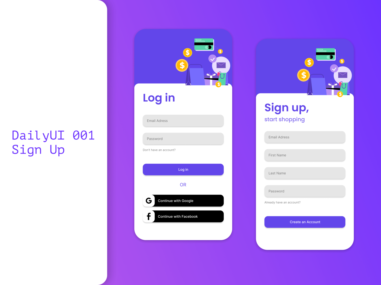 Daily Ui 001 Sign Up By Aner Atovic On Dribbble