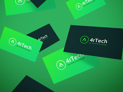4rTech Business Card Concept Mockup brand brand identity business business card card cartão de visita coding developer development green logo logotype microsoft programmer tech