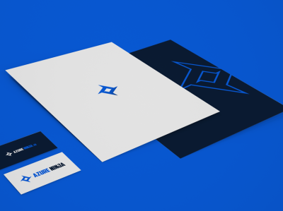 Azure Ninja Stationery Concept Mockup abstract blue brand brand identity branding developer development logo logotype microsoft