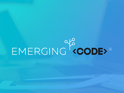 Emerging Code - Build the Future! ® Brand blue brand developer digital logo microsoft school