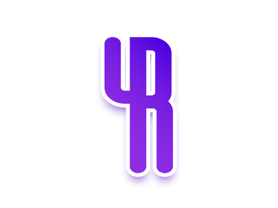 Software company logo concept 4 brand development gradient icon number 4 number four programação purple roxo software stroke