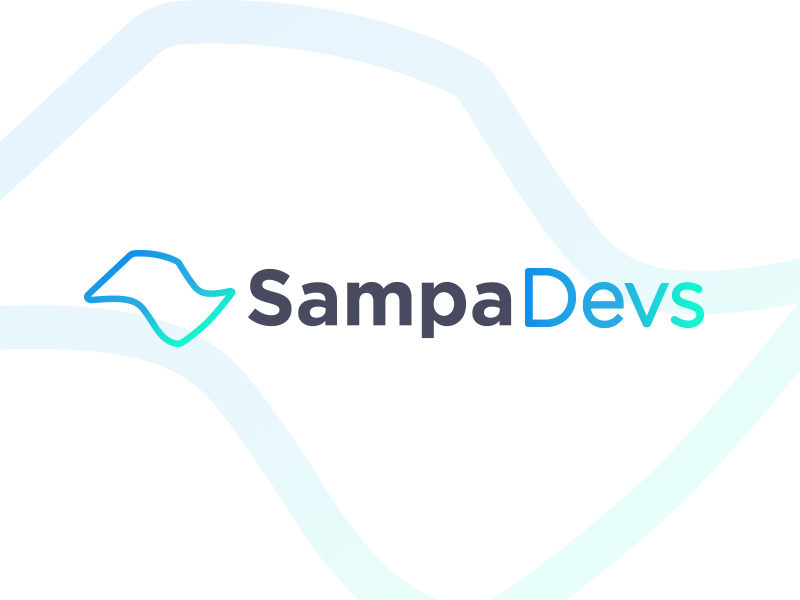SampaDevs (Developers community) sampa bandeira flag estate shape gradient developer desenvolvedor sp são paulo logo