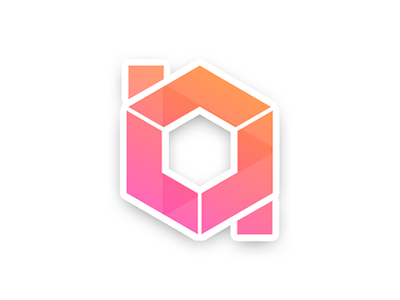 balta.io - icon concept abstract balta.io code concept developers dropshadow gradient logotype microsoft mvps orange pink prism shapes