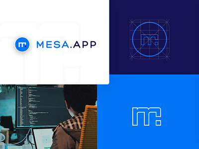 Mesa.app - Brand Identity app azul blue brand design grid icon letter m logo logotipo logotype mark
