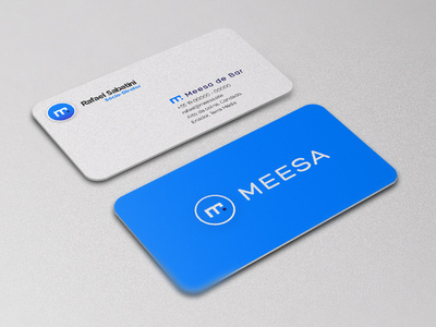Meesa Business Card abstract azul blue brand brand identity business card cartão de visita design developer gradient logo logotipo logotype microsoft round corners typography ui