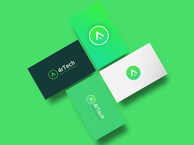4rTech Business Card brand brand and identity business card cartão de visita design development gradient green icon id visual identidade visual logo logotipo logotype microsoft ui verde
