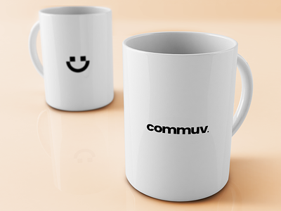 Commuv Mugs brand brand identity business community developer developers community icon logo logotipo logotype microsoft smile smile logo