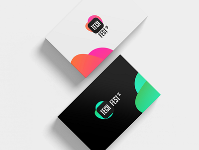 Tech Fest - Business card brand brand and identity brand identity branding cards design developer events gradient logo logotipo logotype networking
