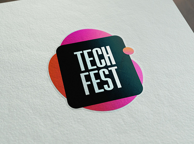 Tech Fest - Sticker adesivo brand brand identity branding design developer development logo logotipo logotype simple sticker