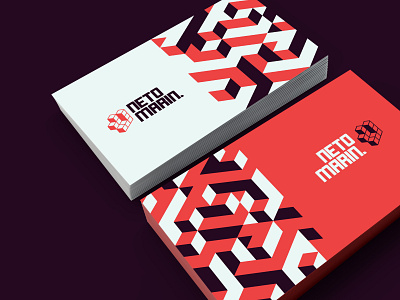 Neto Marin ID - Business Card Concept bits blocks brand brand identity branding bricks design developer development logo logotype orange programming