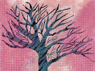 Illustration - Textured Tree art digital design illustration