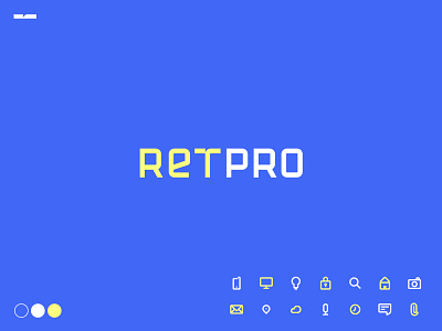 RETPRO . Logo & Type Design blue branding clean color design digital flat logo tech