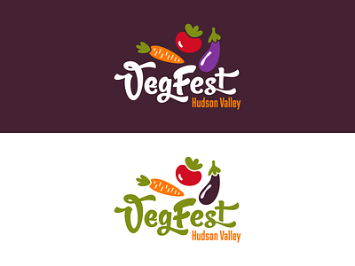 Hudson Valley VegFest Logo Design bold branding colorful graphic design logo playful