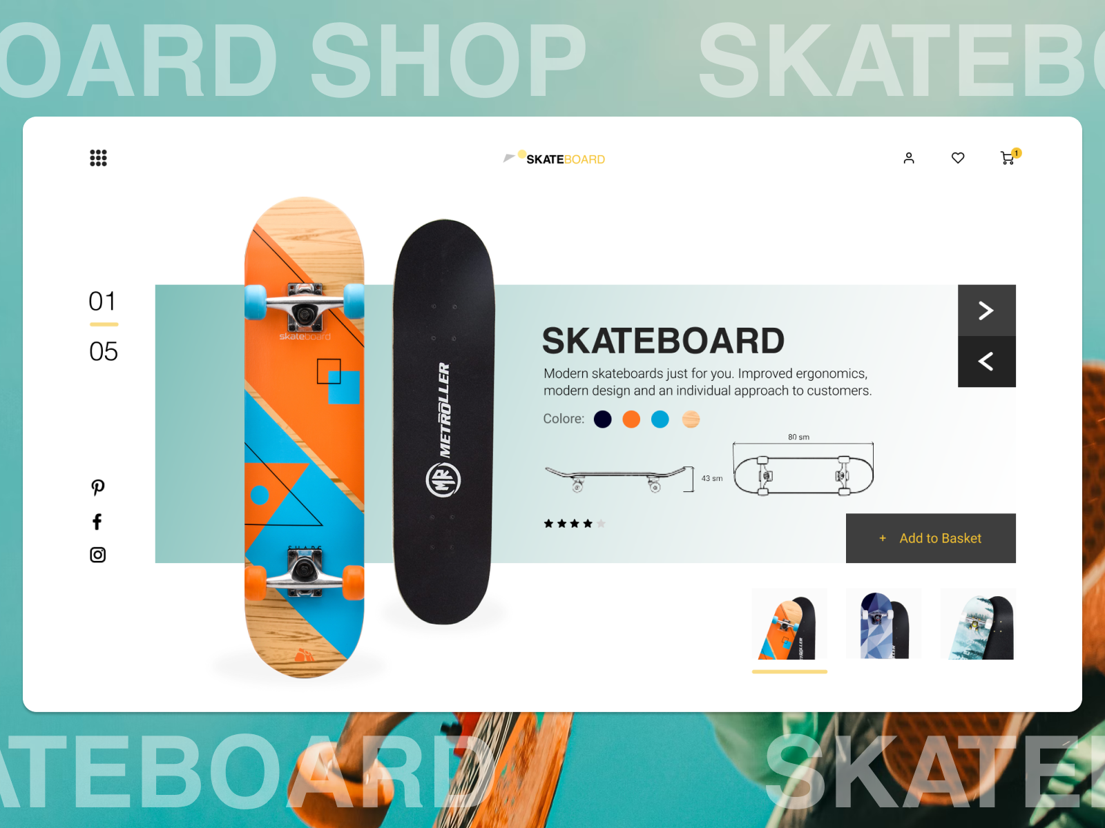 Skateboard website by Vika Koshman on Dribbble