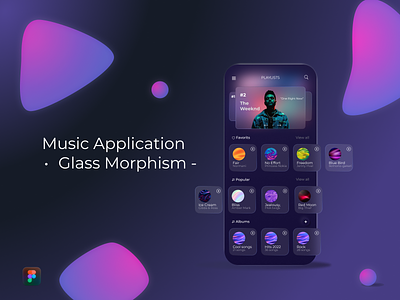 Music Application - glass morphism