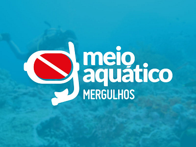 Meio Aquático Mergulhos (Dive) aquatico brand dive logo meio