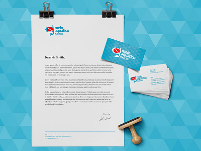 Meio Aquatico Mergulhos (Dive) brand dive logo stationery