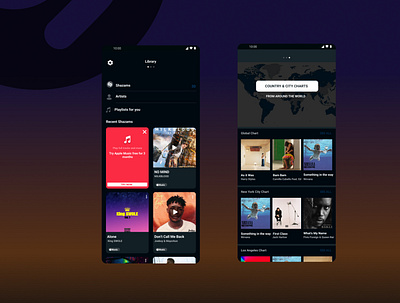 Shazam Application mockup app design graphic design illustration typography ui ux