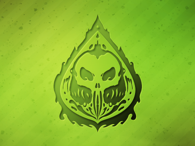 Chemical Storm logo branding green logo skull