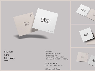 Square Business Card Mockup