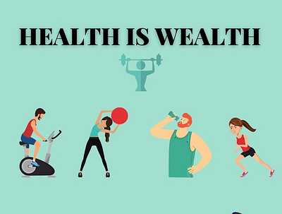Health Is Wealth banner branding design