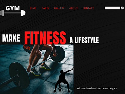 Landing page of GYM website
