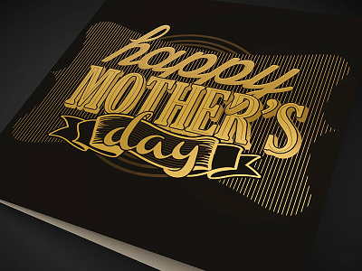 Thanks, Mom! card gold mothers day typography