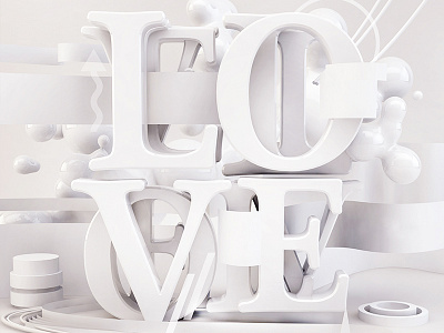 Love! 3d love typography