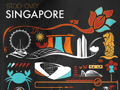 Singapore! city icon print singapore