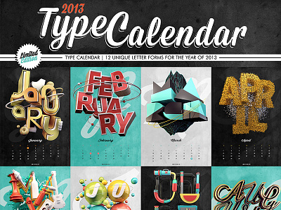 Type Calendar! 2013 calendar graphic design print typography