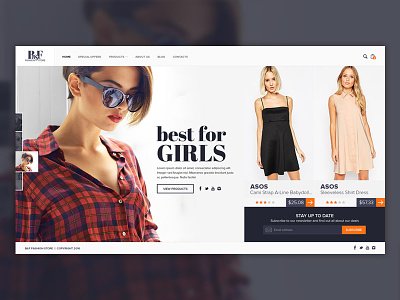 eCommerce website design with horizontal scroll