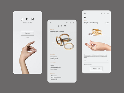 JEM (study case) app branding design french jewel jewellery luxe luxury mobile ui design ux design