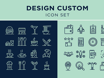 Custom Made Icon Set 3d app art branding design flat graphic design icon illustration illustrator logo minimal typography vector web website