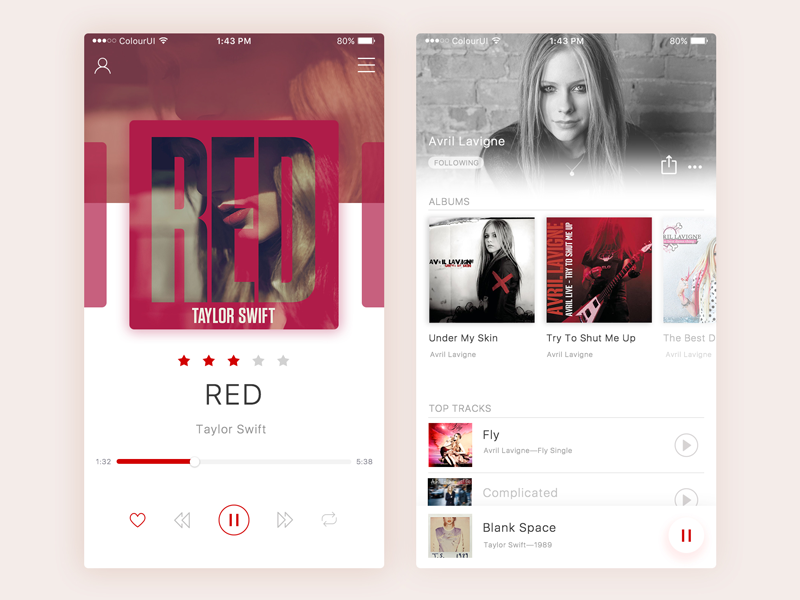 music player by chang liu on Dribbble
