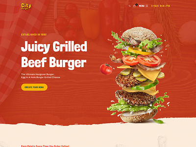 Restaurant Landing Page burgers fast food food gastro landing page pizza restaurant ui ux webdesign wordpress