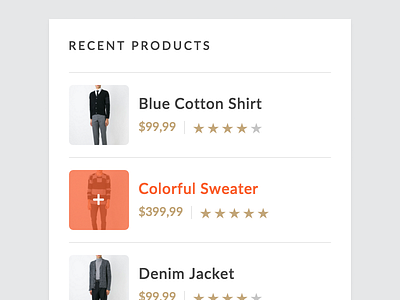 Recent Products widget css e commerce flat html premium shop ui ux widget