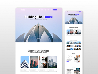 Xneer│Construction company│Website Landing page adobe design designer figma frontend graphic design landingpage productdesigner prototype ui uiux ux web webdeveloper website websitedesign